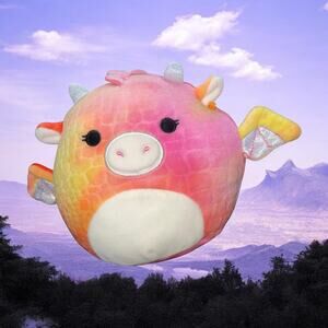 Squishmallow Celestina 8" Dragon Plush KellyToy Pink Tie Dye Stuffed Animal Toy